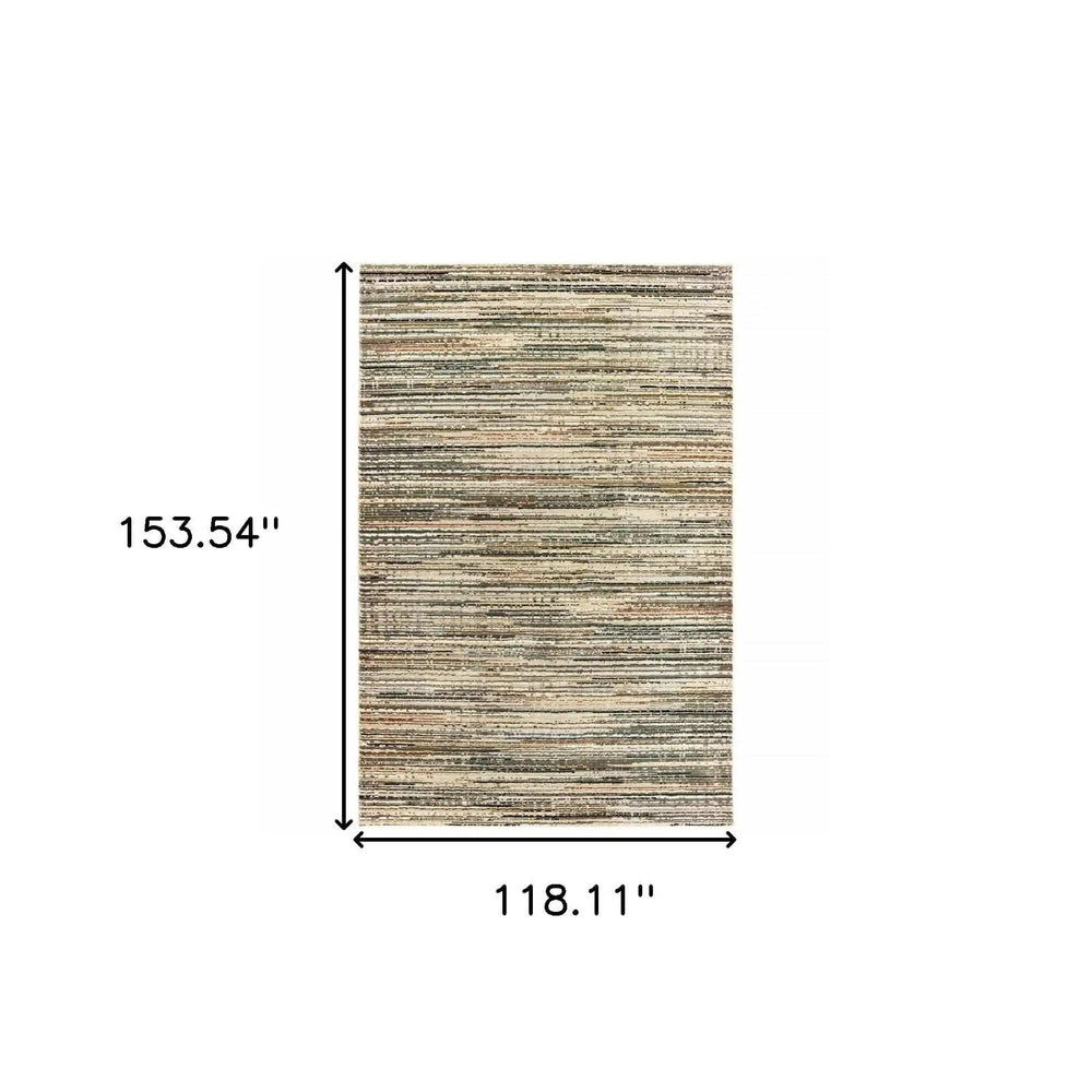 9' X 12' Ivory Sage Abtract Lines Indoor Area Rug - Homeroots - Flyclothing LLC
