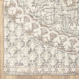 9' X 12' Ivory Grey Distresed Oversize Medallion Indoor Area Rug - Homeroots - Flyclothing LLC