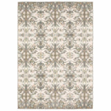 9' X 12' Ivory Gray Abstract Ikat Indoor Area Rug - Homeroots - Flyclothing LLC