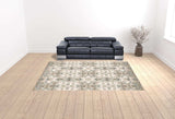 9' X 12' Ivory Gray Abstract Ikat Indoor Area Rug - Homeroots - Flyclothing LLC