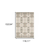 9' X 12' Ivory Gray Abstract Ikat Indoor Area Rug - Homeroots - Flyclothing LLC