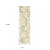 8' Ivory Multi Neutral Tone Scratch Indoor Runner Rug - Homeroots - Flyclothing LLC