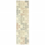 8' Ivory Multi Neutral Tone Scratch Indoor Runner Rug - Homeroots - Flyclothing LLC