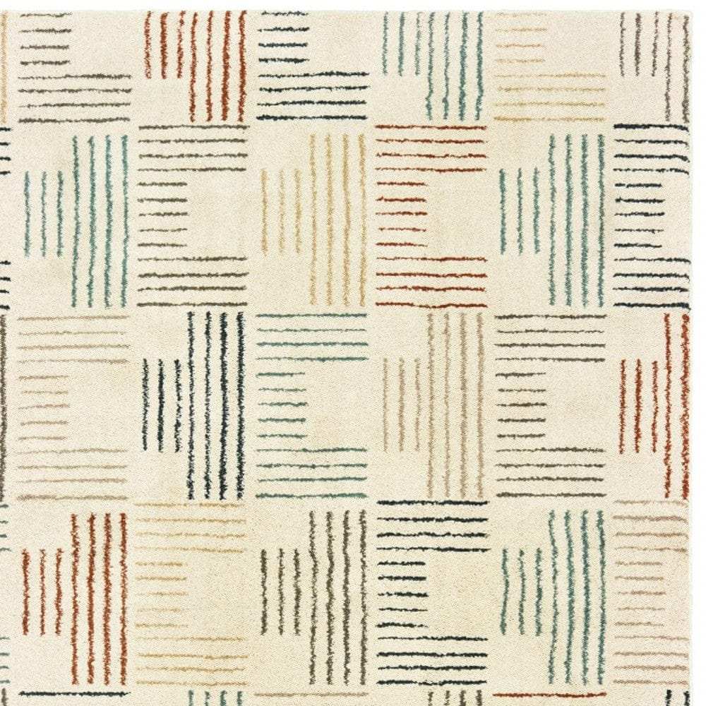 6' X 9' Ivory Multi Neutral Tone Scratch Indoor Area Rug - Homeroots - Flyclothing LLC
