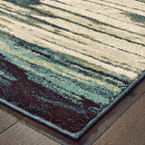 2' X 3' Ivory Blue Gray Abstract Layers Indoor Accent Rug - Homeroots - Flyclothing LLC