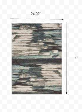2' X 3' Ivory Blue Gray Abstract Layers Indoor Accent Rug - Homeroots - Flyclothing LLC