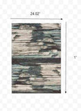 2' X 3' Ivory Blue Gray Abstract Layers Indoor Accent Rug - Homeroots - Flyclothing LLC