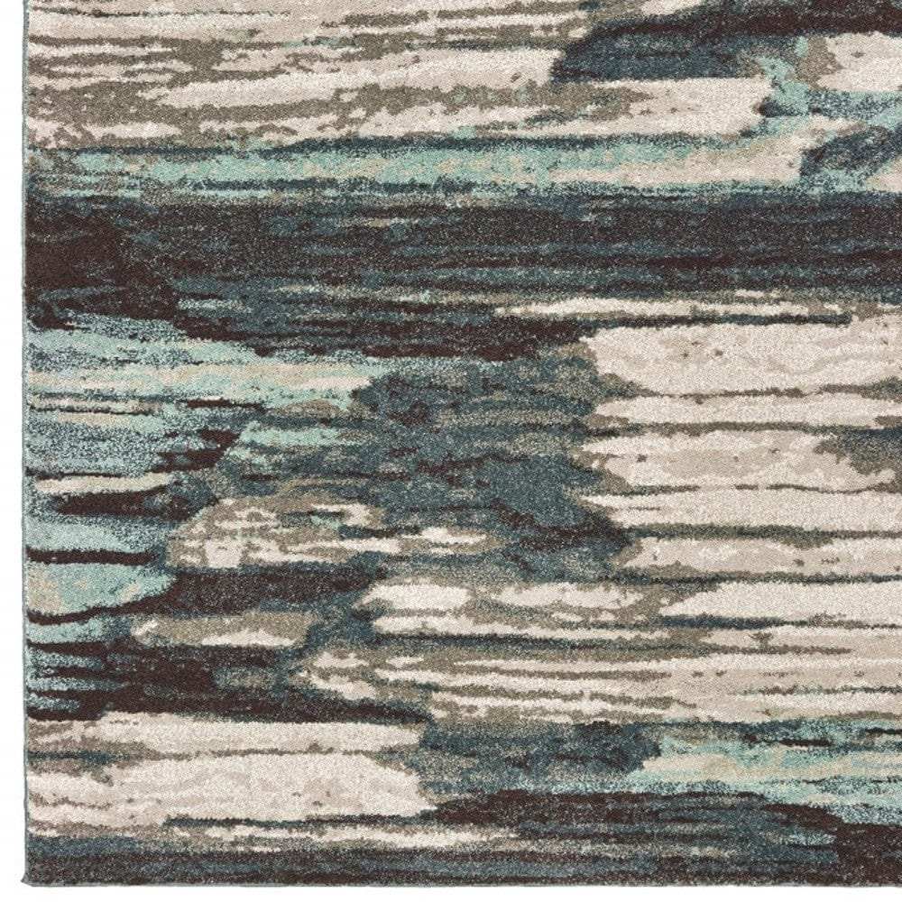6' X 9' Ivory Blue Gray Abstract Layers Indoor Area Rug - Homeroots - Flyclothing LLC