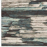 7' X 10' Ivory Blue Gray Abstract Layers Indoor Area Rug - Homeroots - Flyclothing LLC