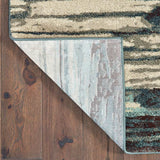 9' X 12' Ivory Blue Gray Abstract Layers Indoor Area Rug - Homeroots - Flyclothing LLC
