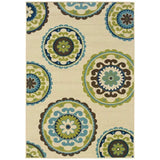 Green and Ivory Floral Indoor Outdoor Area Rug - Homeroots - Flyclothing LLC