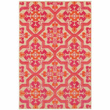5' X 8' Pink and Orange Moroccan Indoor Outdoor Area Rug - Homeroots - Flyclothing LLC