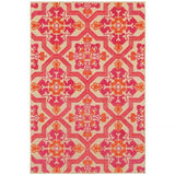 8' X 11' Pink and Orange Moroccan Indoor Outdoor Area Rug - Homeroots - Flyclothing LLC