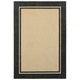 4' X 5' Beige and Black Indoor Outdoor Area Rug - Homeroots - Flyclothing LLC