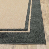 4' X 5' Beige and Black Indoor Outdoor Area Rug - Homeroots - Flyclothing LLC