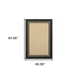 4' X 5' Beige and Black Indoor Outdoor Area Rug - Homeroots - Flyclothing LLC