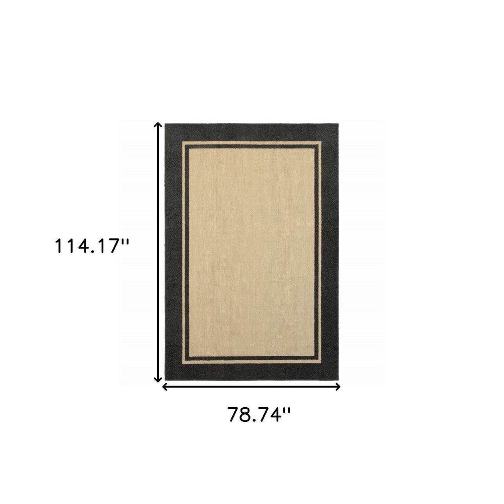 Beige and Black Indoor Outdoor Area Rug - Homeroots - Flyclothing LLC