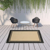 Beige and Black Indoor Outdoor Area Rug - Homeroots - Flyclothing LLC