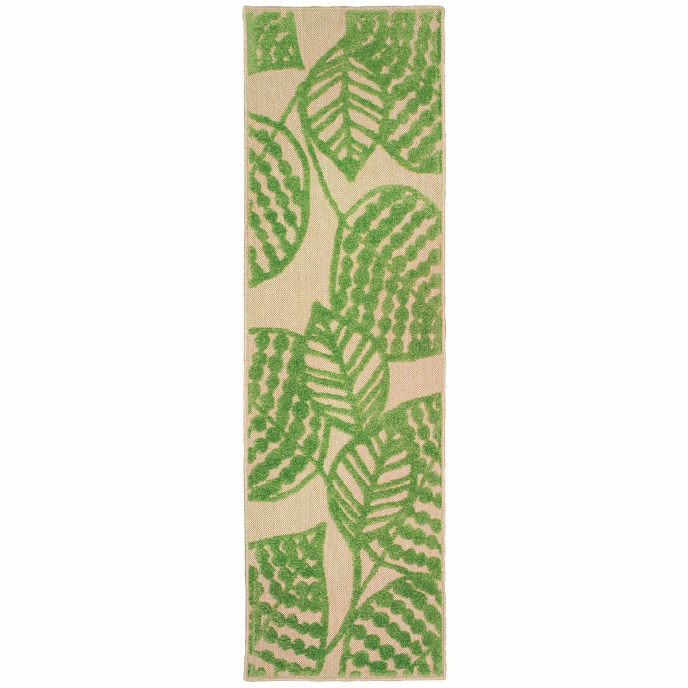 Green Floral Indoor Outdoor Area Rug - Homeroots - Flyclothing LLC