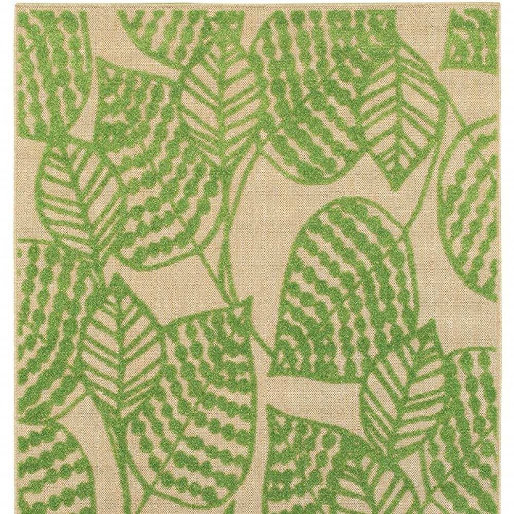 Green Floral Indoor Outdoor Area Rug - Homeroots - Flyclothing LLC