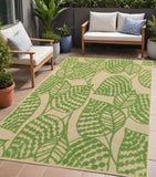 Green Floral Indoor Outdoor Area Rug - Homeroots - Flyclothing LLC
