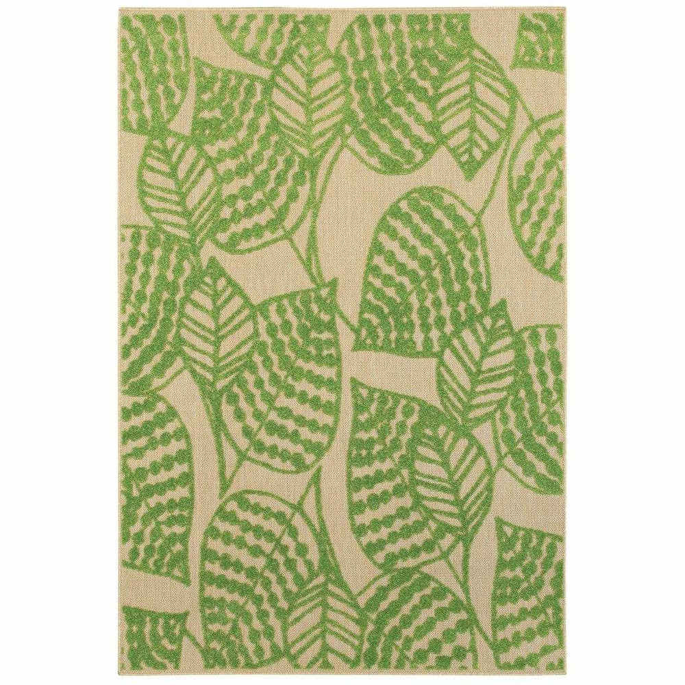 Green Floral Indoor Outdoor Area Rug - Homeroots - Flyclothing LLC