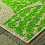 Green Floral Indoor Outdoor Area Rug - Homeroots - Flyclothing LLC