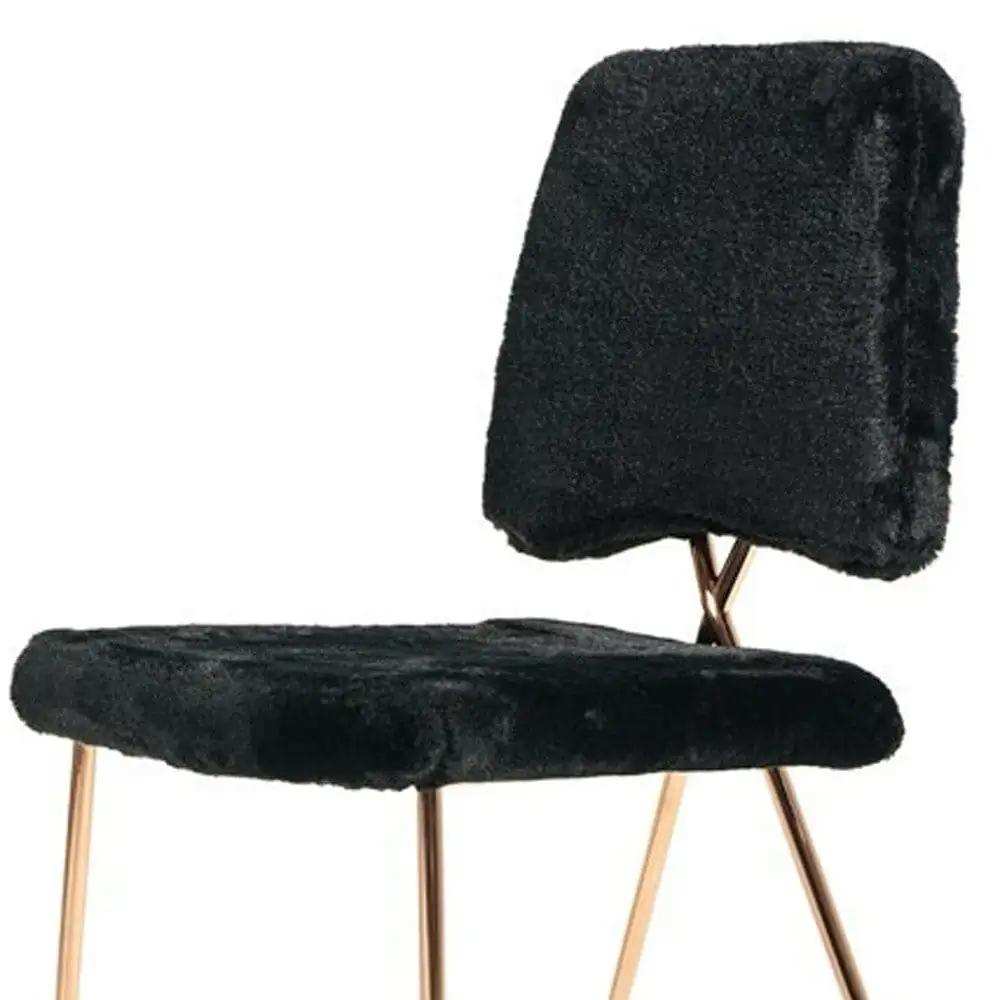 Set Of 2 Gold Black Fabric Solid Back Dining Chairs - Homeroots - Flyclothing LLC