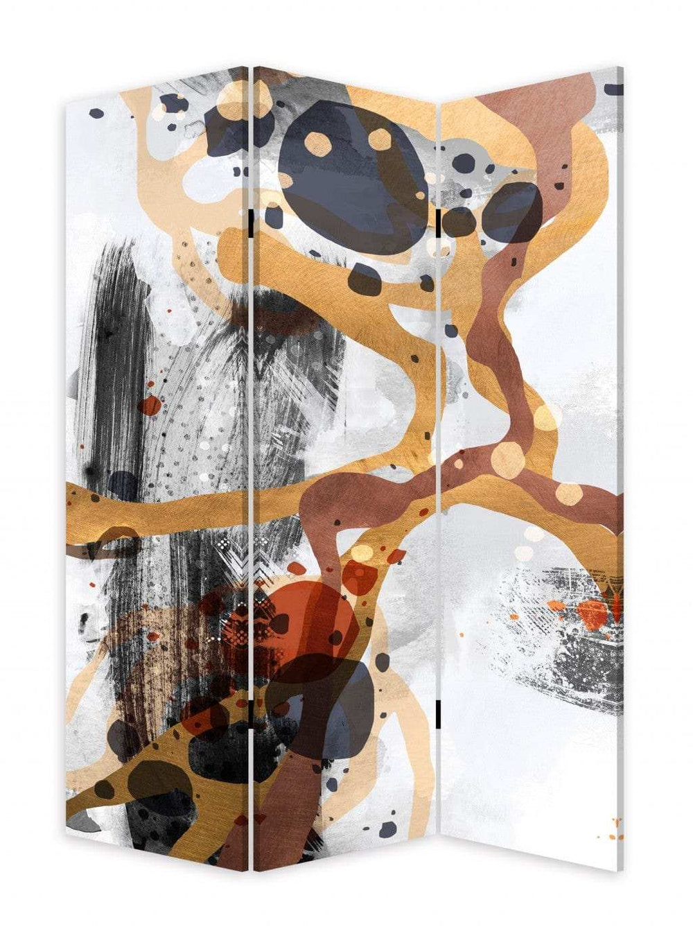 Contemporary Abstract Art Three Panel Room Divider Screen - Homeroots - Flyclothing LLC