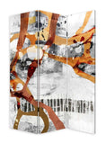 Contemporary Abstract Art Three Panel Room Divider Screen - Homeroots - Flyclothing LLC