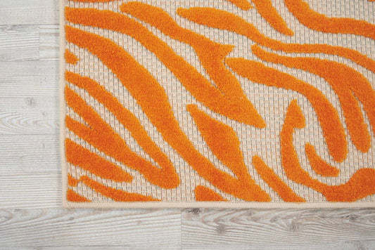 4' X 6' Orange And Ivory Abstract Stain Resistant Indoor Outdoor Area Rug - Homeroots - Flyclothing LLC