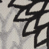 7' X 10' Black White Floral Indoor Outdoor Area Rug - Homeroots - Flyclothing LLC