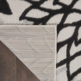 8' X 11' Black And White Floral Indoor Outdoor Area Rug - Homeroots - Flyclothing LLC