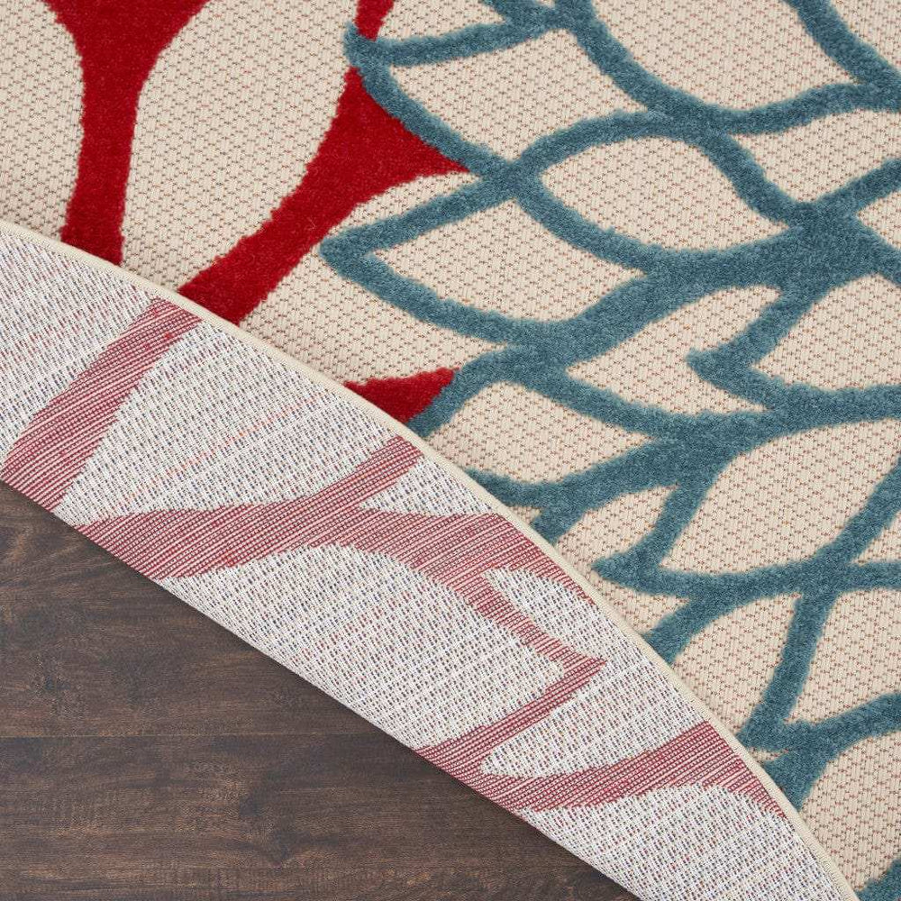 4' Round Green And Ivory Round Floral Indoor Outdoor Area Rug - Homeroots - Flyclothing LLC