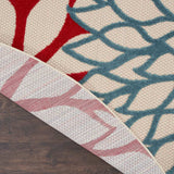 4' Round Green And Ivory Round Floral Indoor Outdoor Area Rug - Homeroots - Flyclothing LLC