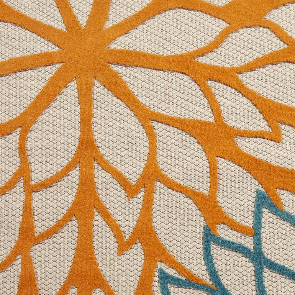 6' X 9' Green And Ivory Floral Indoor Outdoor Area Rug - Homeroots - Flyclothing LLC