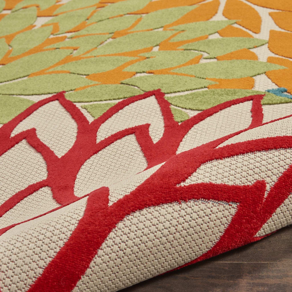 6' X 9' Green And Ivory Floral Indoor Outdoor Area Rug - Homeroots - Flyclothing LLC