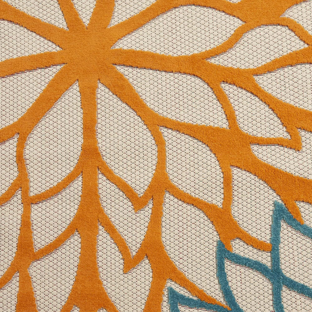 7' X 10' Green And Ivory Floral Indoor Outdoor Area Rug - Homeroots - Flyclothing LLC