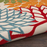 8' Round Green And Ivory Round Floral Indoor Outdoor Area Rug - Homeroots - Flyclothing LLC