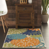 3' X 4' Ivory And Blue Floral Indoor Outdoor Area Rug - Homeroots - Flyclothing LLC