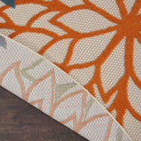 5' Round Ivory And Blue Round Floral Indoor Outdoor Area Rug - Homeroots - Flyclothing LLC