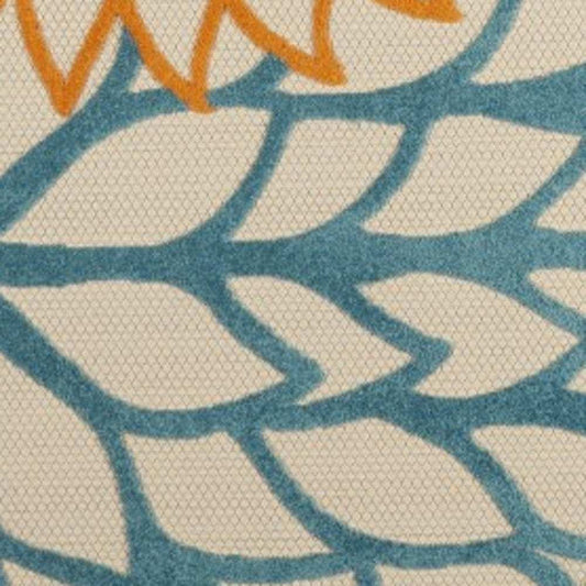 8' Round Ivory And Blue Round Floral Indoor Outdoor Area Rug - Homeroots - Flyclothing LLC