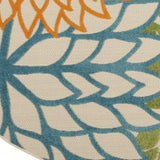 8' Round Ivory And Blue Round Floral Indoor Outdoor Area Rug - Homeroots - Flyclothing LLC