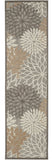 2' X 8' Gray And Ivory Floral Indoor Outdoor Area Rug - Homeroots - Flyclothing LLC