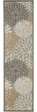 2' X 10' Gray And Ivory Floral Indoor Outdoor Area Rug - Homeroots - Flyclothing LLC