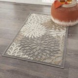3' X 4' Gray And Ivory Floral Indoor Outdoor Area Rug - Homeroots - Flyclothing LLC