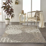 4' X 6' Gray And Ivory Floral Indoor Outdoor Area Rug - Homeroots - Flyclothing LLC