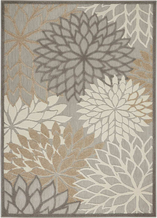 5' X 8' Gray And Ivory Indoor Outdoor Area Rug - Homeroots - Flyclothing LLC