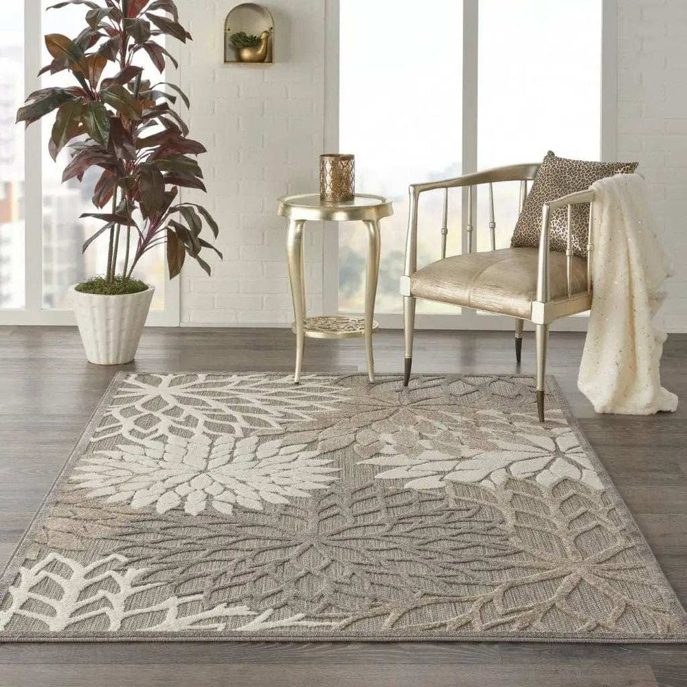 5' X 8' Gray And Ivory Indoor Outdoor Area Rug - Homeroots - Flyclothing LLC