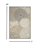 7' X 10' Gray And Ivory Floral Indoor Outdoor Area Rug - Homeroots - Flyclothing LLC